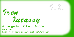 iren kutassy business card